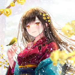 This is a pixiv picture whose title is ロウバイ.