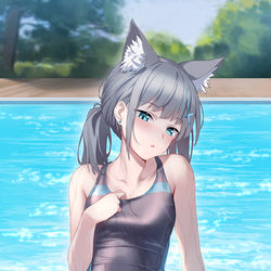 This is a pixiv picture whose title is シロコ【水着】.