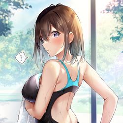 This is a pixiv picture whose title is お尻の食い込みすぎに気づいていない、はわわJKちゃん.