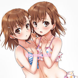 This is a pixiv picture whose title is みさか姉妹の水着.