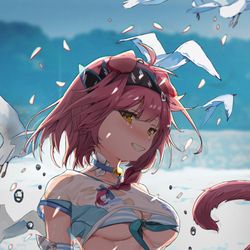 This is a pixiv picture whose title is 猫猫泳装.
