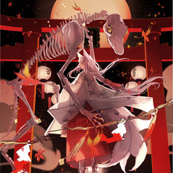 This is a pixiv picture whose title is 【古今妖怪録】おねえちゃんといもうと【妖怪党】.