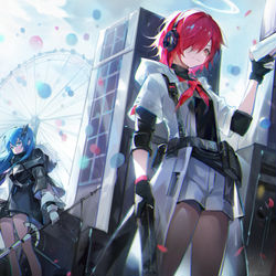This is a pixiv picture whose title is 画了明日方舟双天使.
