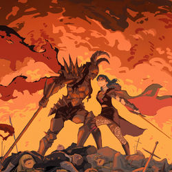 This is a pixiv picture whose title is vs Death Knight.