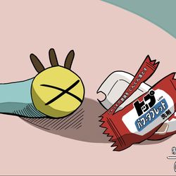 This is a pixiv picture whose title is 人生最大の危機を迎えたニャッキ！.