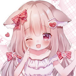 This is a pixiv picture whose title is 🐱🌸.
