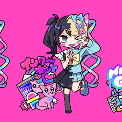 This is a pixiv picture whose title is 『NEEDY GIRL OVERDOSE』アクスタ用イラスト.