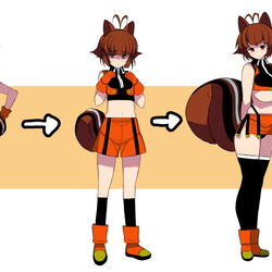 This is a pixiv picture whose title is 少年が女の子に変化する過程.