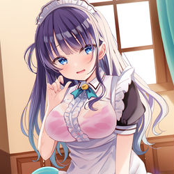 This is a pixiv picture whose title is うぅ…びしょびしょです….