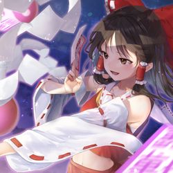 This is a pixiv picture whose title is ノリノリ霊夢さん.