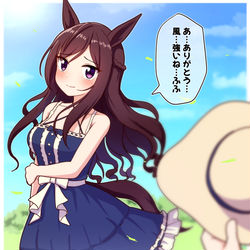 This is a pixiv picture whose title is ドーベルと夏旅行行きたい.