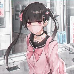 This is a pixiv picture whose title is 「またすれ違った女見てた」.