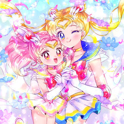 This is a pixiv picture whose title is うさぎ＆ちびうさ誕生日2022.