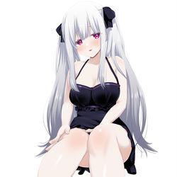 This is a pixiv picture whose title is 裸足お座り.