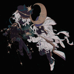 This is a pixiv picture whose title is to friends.