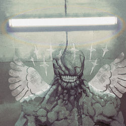 This is a pixiv picture whose title is 壁の中の.