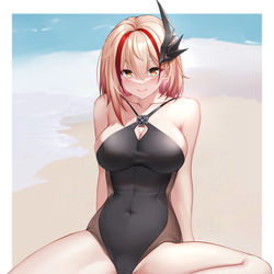 This is a pixiv picture whose title is 罗恩泳装.