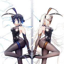 This is a pixiv picture whose title is 夜兰凝光兔女郎.