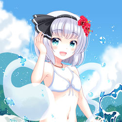 This is a pixiv picture whose title is 妖夢師匠と川遊び.