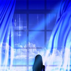 This is a pixiv picture whose title is 碧い朝.
