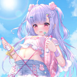 This is a pixiv picture whose title is 「いっぱいれんしゅうしたのに…💧 」.