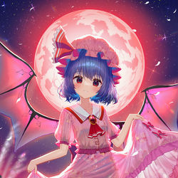 This is a pixiv picture whose title is レミリアと紅い月🌕✨.