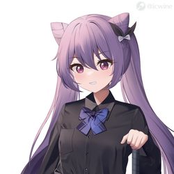 This is a pixiv picture whose title is JK刻晴.