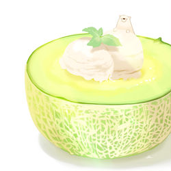 This is a pixiv picture whose title is メロンアイス.