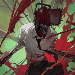 This is a pixiv picture whose title is 76日目,チェンソーマン.