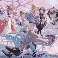 This is a pixiv picture whose title is Luxiem　Sakura Bloom グッズ＆ボイスイラスト.