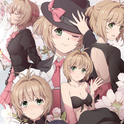 This is a pixiv picture whose title is 木之本桜＆大道寺知世.
