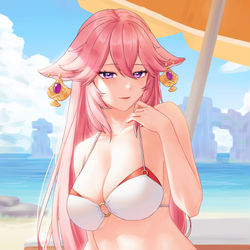 This is a pixiv picture whose title is 八重神子.