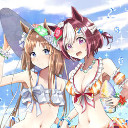 This is a pixiv picture whose title is グラス「不退転の水着」.