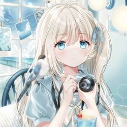 This is a pixiv picture whose title is オナガと夏休み📷.