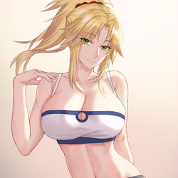 This is a pixiv picture whose title is 莫德雷德（拿圣枪变大了）.