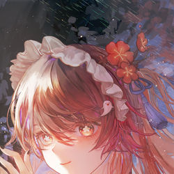 This is a pixiv picture whose title is 胡桃，女仆装.