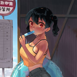 This is a pixiv picture whose title is ガキ巨乳①.