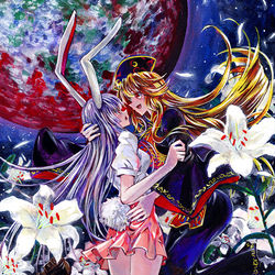 This is a pixiv picture whose title is 純狐＆鈴仙・優曇華院・イナバ.