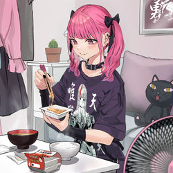 This is a pixiv picture whose title is 健康志向な見た目地雷系幼馴染.