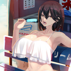 This is a pixiv picture whose title is あっつ….