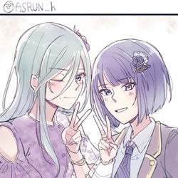 This is a pixiv picture whose title is しずとはるのプロセカまとめ.