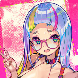 This is a pixiv picture whose title is 白眼鏡子.