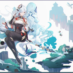 This is a pixiv picture whose title is 申鹤.