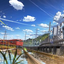 This is a pixiv picture whose title is 青い雨上がり.