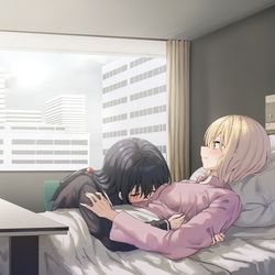 This is a pixiv picture whose title is 🖤💛.
