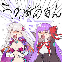 This is a pixiv picture whose title is ギャン泣き神様とAI.