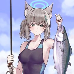 This is a pixiv picture whose title is 낚시하는 시로코.