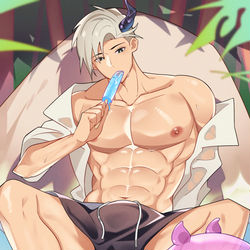 This is a pixiv picture whose title is スライムとの出会い.