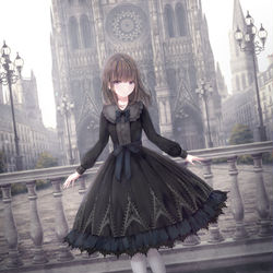 This is a pixiv picture whose title is 聖堂ワンピース【コラボお洋服】.