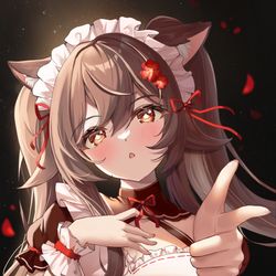 This is a pixiv picture whose title is Maid Hu Tao.